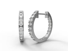 Load image into Gallery viewer, Inside-Out Moissanite Hoop Earrings – Sterling Silver
