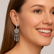 Load image into Gallery viewer, Moissanite Dangle Drop Chandelier Earrings - Sterling Silver
