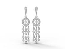 Load image into Gallery viewer, Moissanite Dangle Drop Chandelier Earrings - Sterling Silver
