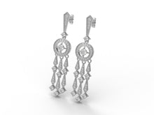 Load image into Gallery viewer, Moissanite Dangle Drop Chandelier Earrings - Sterling Silver
