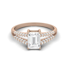 Load image into Gallery viewer, Moissanite Split Shank Ring – Sterling Silver
