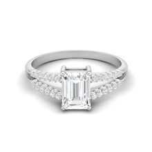 Load image into Gallery viewer, Moissanite Split Shank Ring – Sterling Silver
