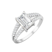 Load image into Gallery viewer, Moissanite Split Shank Ring – Sterling Silver
