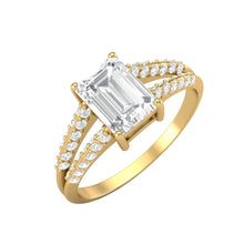 Load image into Gallery viewer, Moissanite Split Shank Ring – Sterling Silver
