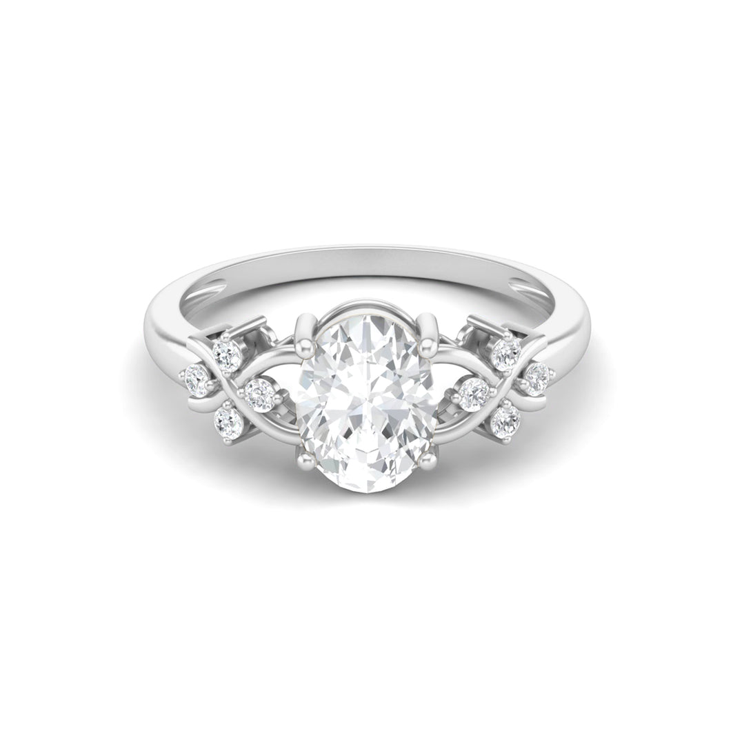 Moissanite Vine-Inspired Ring – Sterling Silver