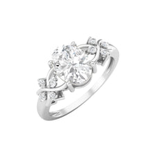 Load image into Gallery viewer, Moissanite Vine-Inspired Ring – Sterling Silver

