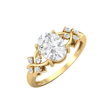 Load image into Gallery viewer, Moissanite Vine-Inspired Ring – Sterling Silver
