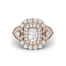 Load image into Gallery viewer, Moissanite Cushion Halo Ring – Sterling Silver
