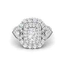 Load image into Gallery viewer, Moissanite Cushion Halo Ring – Sterling Silver
