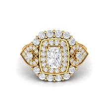 Load image into Gallery viewer, Moissanite Cushion Halo Ring – Sterling Silver
