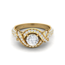 Load image into Gallery viewer, Moissanite Twisted Halo Engagement Ring – Sterling Silver
