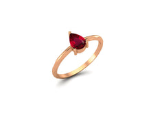 Load image into Gallery viewer, Ruby Pear-Shaped Twisted Band Ring - Sterling Silver
