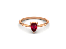 Load image into Gallery viewer, Ruby Pear-Shaped Twisted Band Ring - Sterling Silver

