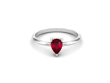 Load image into Gallery viewer, Ruby Pear-Shaped Twisted Band Ring - Sterling Silver

