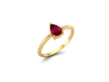 Load image into Gallery viewer, Ruby Pear-Shaped Twisted Band Ring - Sterling Silver
