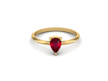 Load image into Gallery viewer, Ruby Pear-Shaped Twisted Band Ring - Sterling Silver
