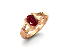 Load image into Gallery viewer, Ruby Oval Art Deco Ring - Sterling Silver
