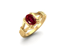 Load image into Gallery viewer, Ruby Oval Art Deco Ring - Sterling Silver
