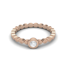 Load image into Gallery viewer, Moissanite Stackable Textured Band Ring – Sterling Silver
