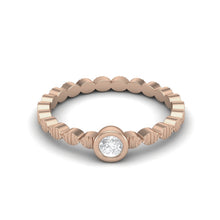 Load image into Gallery viewer, Moissanite Stackable Textured Band Ring – Sterling Silver

