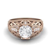 Load image into Gallery viewer, Moissanite Victorian-Inspired Ring – Sterling Silver

