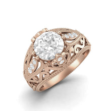 Load image into Gallery viewer, Moissanite Victorian-Inspired Ring – Sterling Silver
