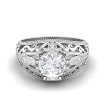 Load image into Gallery viewer, Moissanite Victorian-Inspired Ring – Sterling Silver
