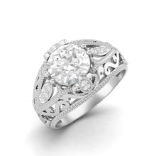 Load image into Gallery viewer, Moissanite Victorian-Inspired Ring – Sterling Silver
