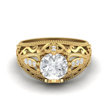 Load image into Gallery viewer, Moissanite Victorian-Inspired Ring – Sterling Silver
