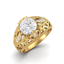 Load image into Gallery viewer, Moissanite Victorian-Inspired Ring – Sterling Silver
