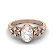 Load image into Gallery viewer, Moissanite Vintage Floral Accents Ring – Sterling Silver

