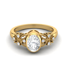 Load image into Gallery viewer, Moissanite Vintage Floral Accents Ring – Sterling Silver
