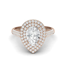 Load image into Gallery viewer, Moissanite Double Halo Pavé Statement Ring – Sterling Silver
