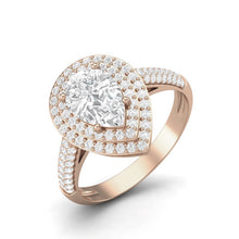 Load image into Gallery viewer, Moissanite Double Halo Pavé Statement Ring – Sterling Silver
