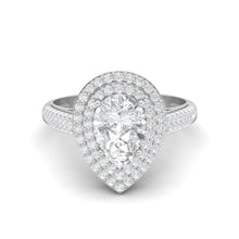 Load image into Gallery viewer, Moissanite Double Halo Pavé Statement Ring – Sterling Silver
