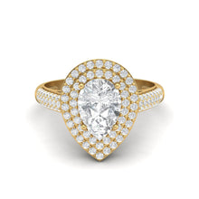 Load image into Gallery viewer, Moissanite Double Halo Pavé Statement Ring – Sterling Silver
