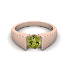 Load image into Gallery viewer, Peridot Modern Bezel-Inspired Design Ring – Sterling Silver
