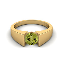 Load image into Gallery viewer, Peridot Modern Bezel-Inspired Design Ring – Sterling Silver
