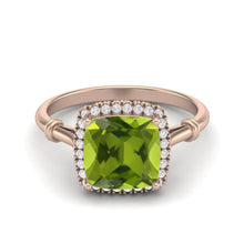 Load image into Gallery viewer, Peridot Solitaire Vintage Style Ring – Sterling Silver
