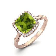 Load image into Gallery viewer, Peridot Solitaire Vintage Style Ring – Sterling Silver
