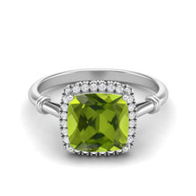 Load image into Gallery viewer, Peridot Solitaire Vintage Style Ring – Sterling Silver
