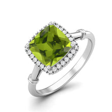 Load image into Gallery viewer, Peridot Solitaire Vintage Style Ring – Sterling Silver
