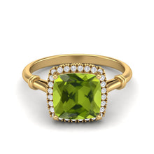 Load image into Gallery viewer, Peridot Solitaire Vintage Style Ring – Sterling Silver
