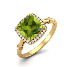 Load image into Gallery viewer, Peridot Solitaire Vintage Style Ring – Sterling Silver
