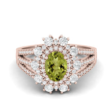 Load image into Gallery viewer, Peridot Grand Cluster Statement Ring – Sterling Silver
