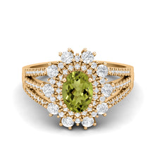 Load image into Gallery viewer, Peridot Grand Cluster Statement Ring – Sterling Silver
