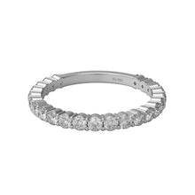 Load image into Gallery viewer, Moissanite Eternity Band Classic Prong Set Ring – Sterling Silver
