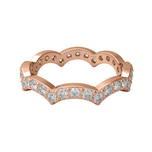 Load image into Gallery viewer, Moissanite Eternity Scalloped Crown Ring – Sterling Silver
