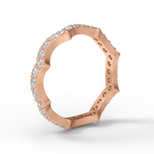 Load image into Gallery viewer, Moissanite Eternity Scalloped Crown Ring – Sterling Silver

