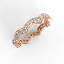 Load image into Gallery viewer, Moissanite Eternity Scalloped Crown Ring – Sterling Silver
